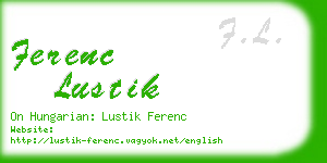 ferenc lustik business card
